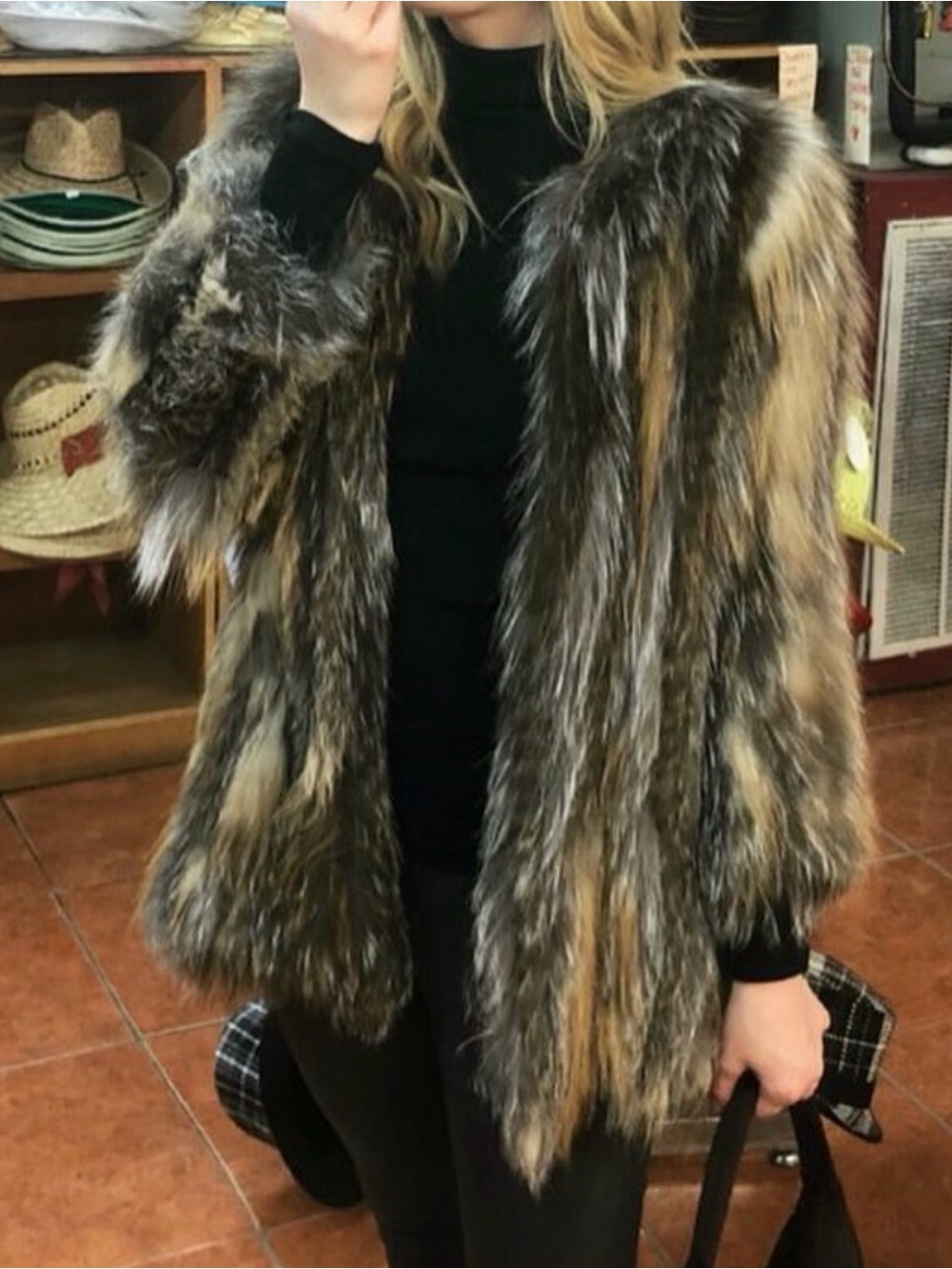 Love Token Genuine Red & Silver Fox Fur Jacket | Lightweight Luxury | Size S
